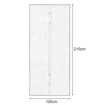 210x100cm Magnetic Mosquito-proof Screen Door Curtain - Magic Mesh - Black