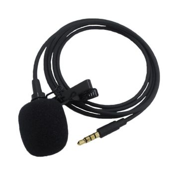 Clip-On Lavalier Microphone For Mobile Phones - 1.2M - Black
