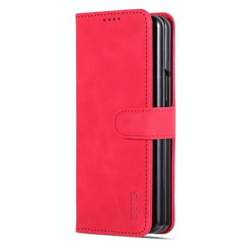 For Samsung Galaxy Z Fold4 5G Leather Phone Case - Smooth Calf Texture - Red