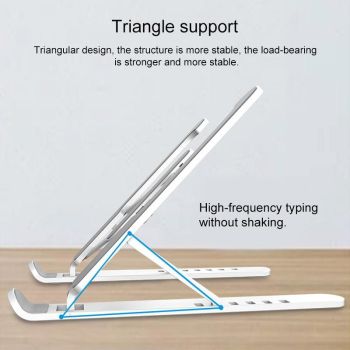 Foldable Laptop Stand for Desktop Cooling and Lifting - Black
