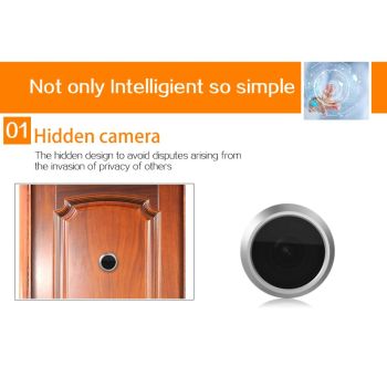 4.3 Security Camera Door Peephole With One-Key Watch - Black