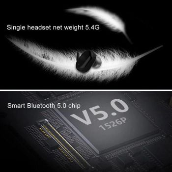 Waterproof Touch Wireless Bluetooth Earphones + Charging Box - Black