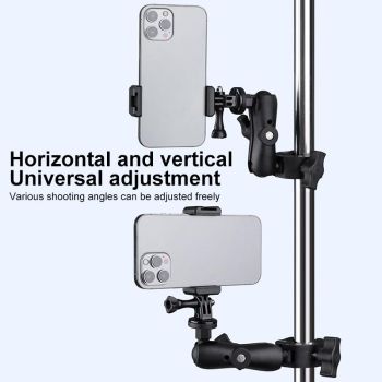 Adjustable 360 Bike Handlebar Mount with Phone Clamp