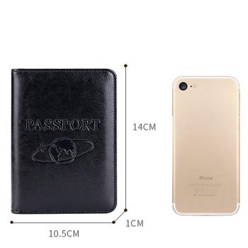 Leather Rfid Passport Holder - Compact and Secure - Black