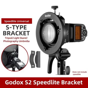 Universal S-Type Flash Bracket For Bowens Mount - Black