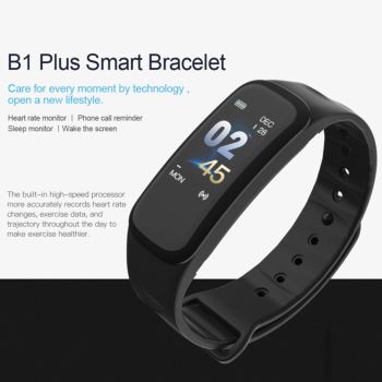 Bluetooth Fitness Tracker With Heart Rate & Sleep Monitor - Waterproof - Black