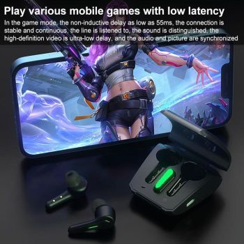 Wireless Gaming Earphones with Low Latency - Black