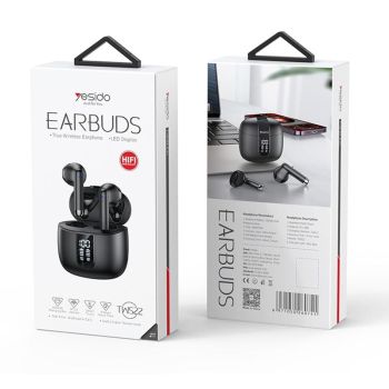 Wireless Bluetooth 5.0 Earphones with Led Display - Black