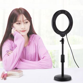 Usb 10 Modes 8 Colour Led Ring Light with Tripod Mount - 6.2 Inch Diameter