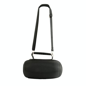 Portable Bluetooth Speaker Storage Box with Strap & Carabiner for Jbl Charge 5 - Black