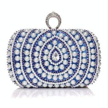 Stylish Pearl Handbag for Fashion Banquets and Parties - Black