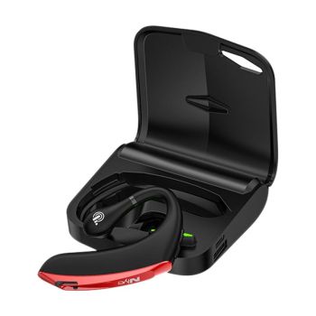 Wireless Bluetooth 5.0 Earphones with Charging Box - Universal Hanging Ear Style for Business and Sports - Black