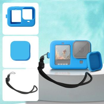Silicone Case with Wrist Strap and Lens Cover for Gopro Hero10 / 9 - Black