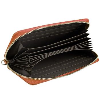 Leather Rfid Card Holder Wallet with Hand Strap - Black