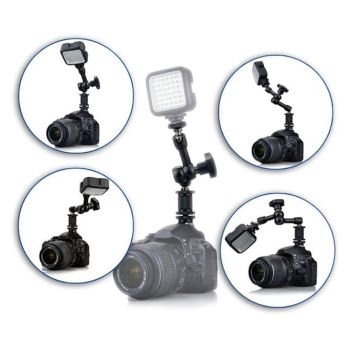 7 Articulating Magic Arm With Adjustable Friction & Large Claws Clips - Black