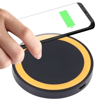 Universal 5W Round Wireless Charger - White + Black