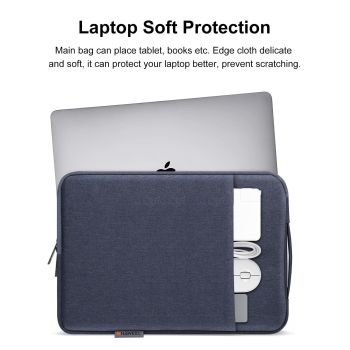12.5-13.5 Inch Laptop Sleeve Briefcase with Zipper and Handle - Gray Blue