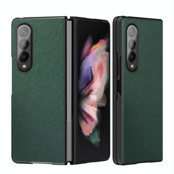 For Samsung Galaxy Z Fold4 5G Foldable Cross Pattern Phone Case - Foldable Design - Red