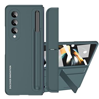 For Samsung Galaxy z Fold4 5G Samsung Galaxy z Fold4 2-in-1 Detachable Folding Case with Holder & Pen Slot - Beige