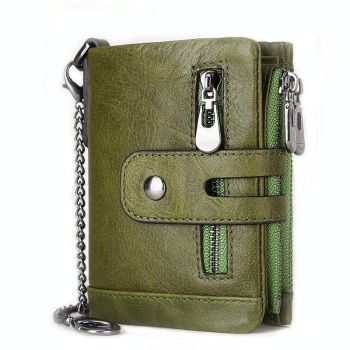 Men Rfid Leather Tri-fold Wallet - Secure & Stylish - Black