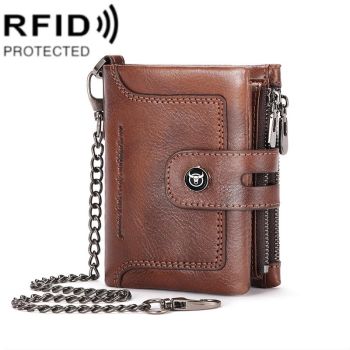Rfid-protected Cowhide Wallet - Secure & Stylish - Yellow