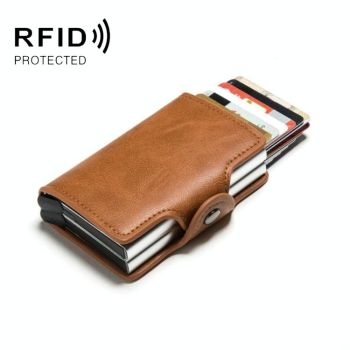 Automatic Pop Up Rfid Metal Card Holder - Black