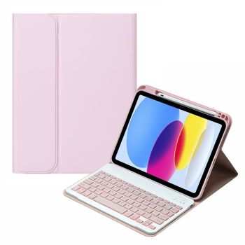 10.9 Ipad 10Th Gen 2022 Backlit Keyboard Case With Pen Slot - Bluetooth Leather - Dark Green