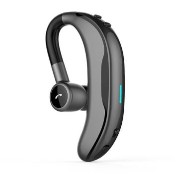 Wireless Ear-hook Bluetooth Earphone with Mic - Car Handsfree - Black Green