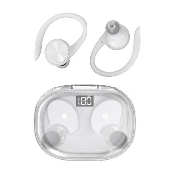 Wireless Earphones with Digital Display and Charging Case - Pink
