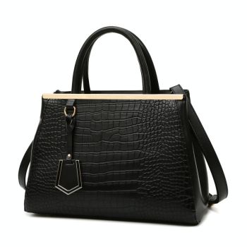 Black Stone Pattern Patchwork Handbag - Shoulder / Crossbody - Khaki