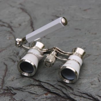 Chrome Double Cylinder Telescope with Handle - 3 x 25 Lady - Black