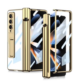For Samsung Galaxy Z Fold4 5G Shockproof Magnetic Case With Pen Slots - Blue