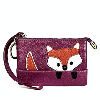 Mini Leather Fox Key Case for Sewing Thread - Red