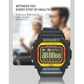 1.21 Inch Fstn Lcd Screen 50M Waterproof Smart Watch Support Information Reminder / Remote Camera / Sport Record Black - Eda001133601C