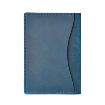 Minimalist Cowhide Card Holder Compact Wallet For Bank & Membership Cards - Ink Green