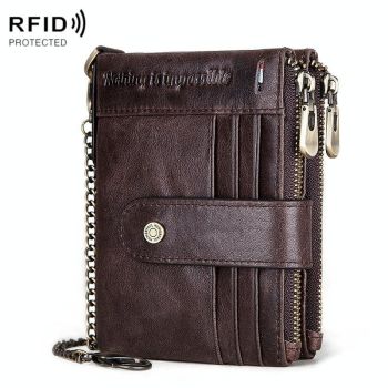 Men Leather Rfid Wallet - Secure & Stylish - Brown