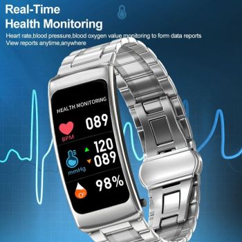 1.14 Inch Silicone Band Earphone Detachable Life Waterproof Smart Watch Support Bluetooth Call - Black Silver