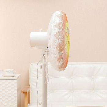 16 Cartoon Children Electric Fan with All-inclusive Mesh Protection Net and Anti-pinch Hand Cover - Safe and Fun - Sun Flower