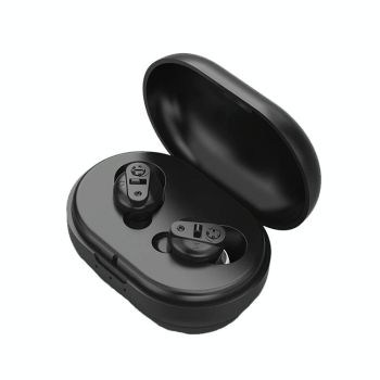 Portable Voice Amplifier For Seniors Black - Skin Colour Double Machine + Black Charging Bin