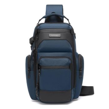 Lightweight Men Waterproof Crossbody Chest Bag Travel Companion - Grey