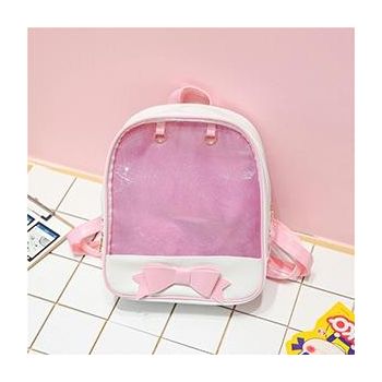 Mini Clear Kids Backpack with Bow - Perfect for School - Green