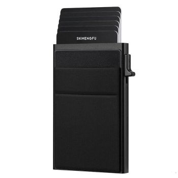 Men Slim Metal Rfid Blocking Wallet - Gold