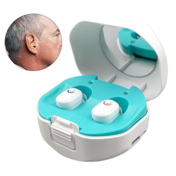 Wireless On Ear Hearing Aid With Charging Case - Skin Colour