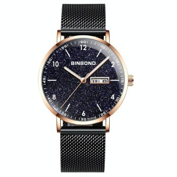Starry Sky Pattern Quartz Watch for Men - Simple & Luminous - White Net White Shell White Nails