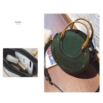 Retro Leather Mini Shoulder Bag for Women - Black