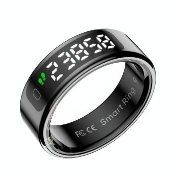Smart Ring With Heart Rate Blood Oxygen & Sleep Tracking Size 13 - Silver