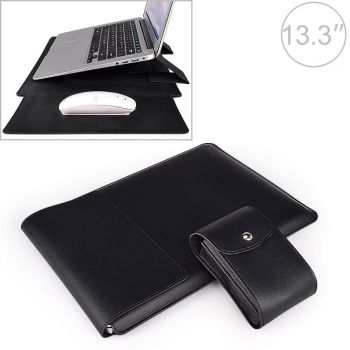 13.3 Inch Laptop Sleeve Leather Case with Small Storage Bag - Green