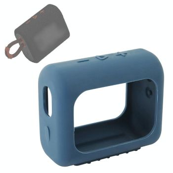 Portable Silicone Cover for Jbl Go3 Speaker with Carabiner - Silver Gray