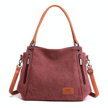 Canvas Shoulder Bag - Spacious and Stylish - Grey