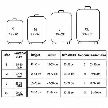 22-24 Inch Travel Suitcase Dust Covers - Elastic & Abrasion-resistant - Gradient Ripple